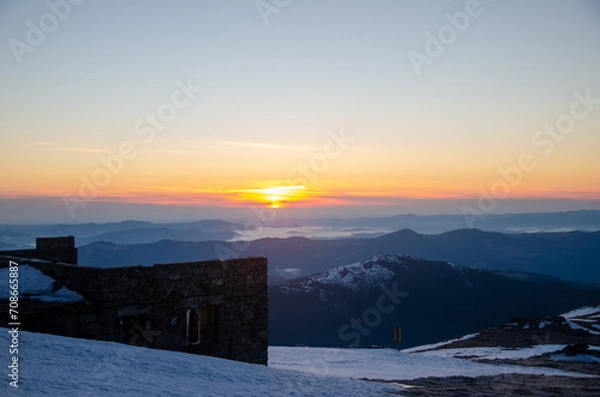 Obraz sunset in the mountains