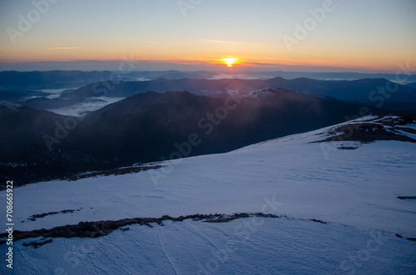 Obraz sunset in the mountains