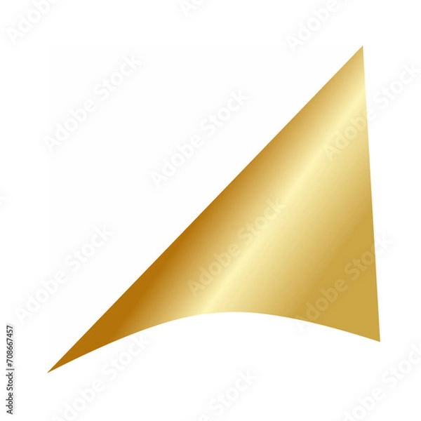 Fototapeta Golden page corner, golden folded paper