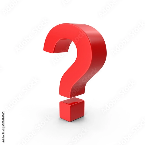 Fototapeta red question mark 3d