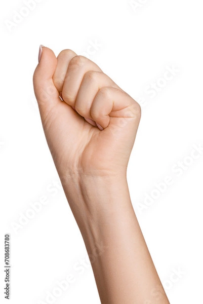 Fototapeta Woman's hand on empty background