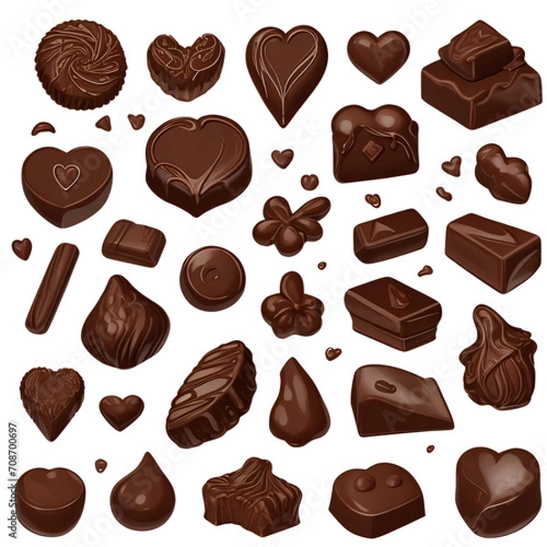 Fototapeta set chocolate generative AI 