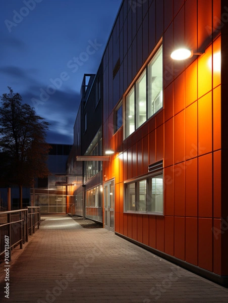 Fototapeta Modern building photography at the night