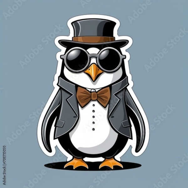 Fototapeta penguin with glasses