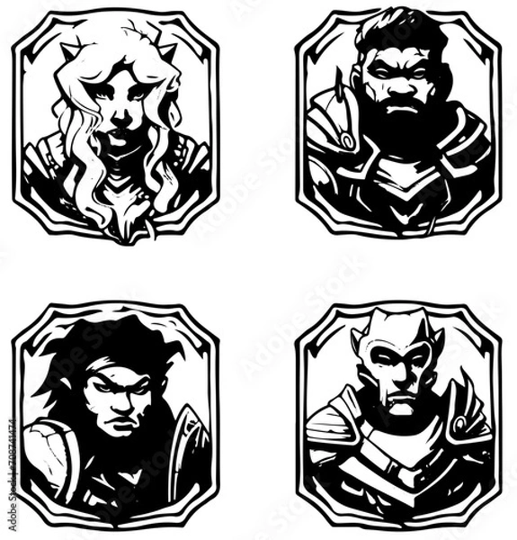 Fototapeta Grafiken aus den Bereichen : dungeons, Drachen, dragons, reg, Charakter, sci fi, science, fiction, fantasy, Skizze, sketch, silhouette, vektor, mittelalter, fan, fiktiv, Convention, 