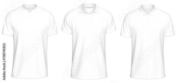 Fototapeta Mockup Template Jersey Football T Shirt Soccer Front Facing View on transparent background cutout with 3 Different Style for artwork graphic design. 3D Rendering.