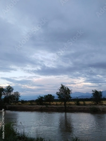Obraz sunset over the river