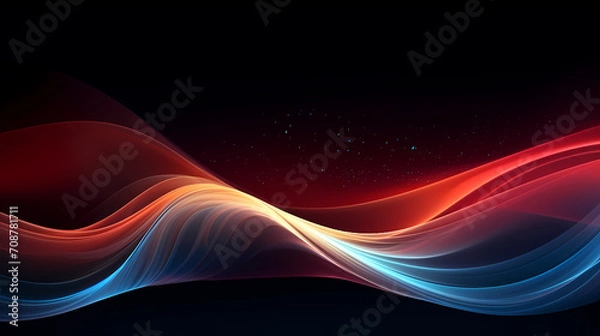 Fototapeta Abstract geometric background, technological lines background and light effects, 3D rendering