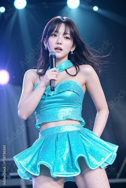 Fototapeta 歌うアイドル、オンステージ