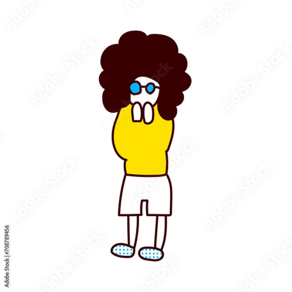 Obraz 驚くアフロの女性