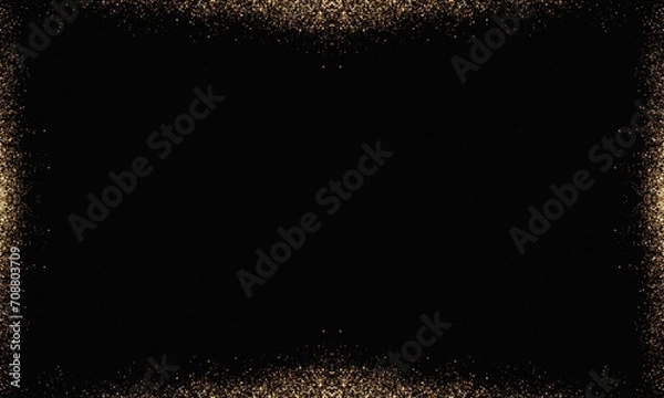 Obraz gold glitter rectangle luxury color frame border black background