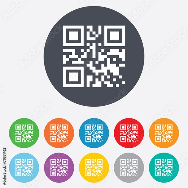 Obraz Qr code sign icon. Scan code symbol.