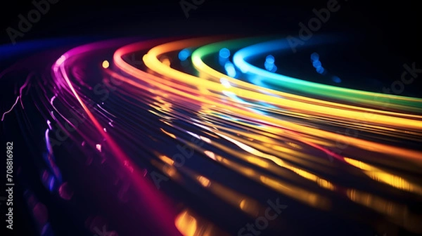 Obraz Technology abstract line background and light effect, technology-sense background material