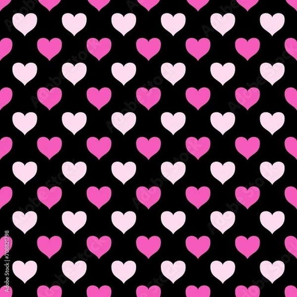 Fototapeta colorful seamless pattern with hearts 