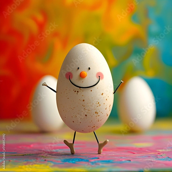 Obraz easter eggs and chicken