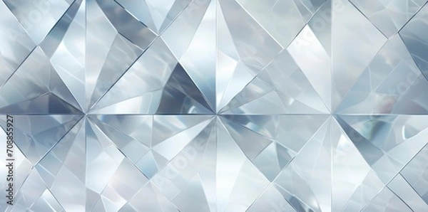 Fototapeta Seamless diamond etched frosted privacy glass transparent overlay effect refraction texture.