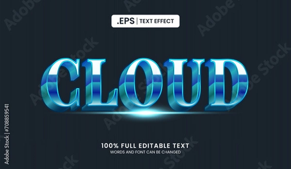 Fototapeta Design editable text effect, cloud text vector illustration