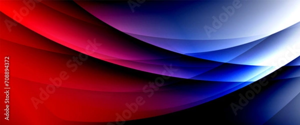 Fototapeta Dynamic flowing waves on gradient color background. Vector illustration For Wallpaper, Banner, Background, Card, Book Illustration, landing page