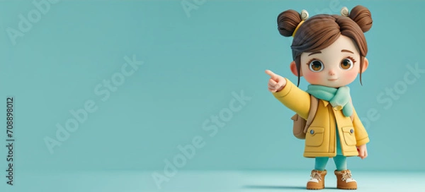 Obraz Cartoon 3d character on white background
