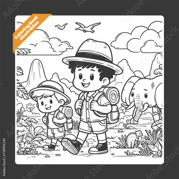 Obraz children illustration for drawing book