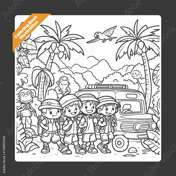 Obraz children illustration for drawing book