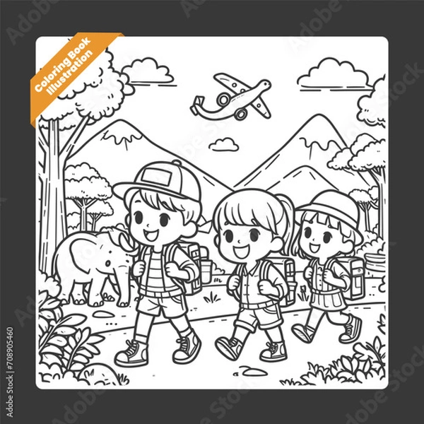 Obraz children illustration for drawing book