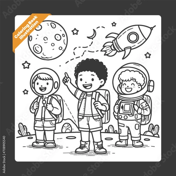 Obraz children illustration for drawing book