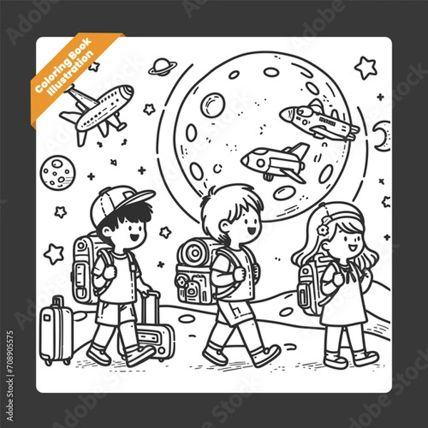 Obraz children illustration for drawing book