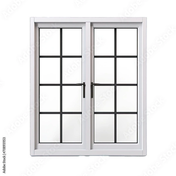 Fototapeta A Window With a Clear Pane.. Isolated on a Transparent Background. Cutout PNG.