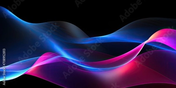 Fototapeta Neon Light, dynamic light with neon round frame.