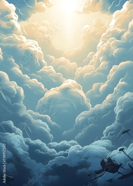 Obraz illustration of blue sky and clouds for background