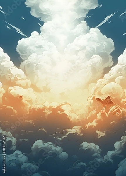 Obraz illustration of blue sky and clouds for background