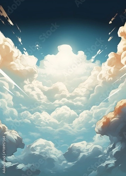 Obraz illustration of blue sky and clouds for background