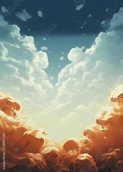 Obraz illustration of blue sky and clouds for background