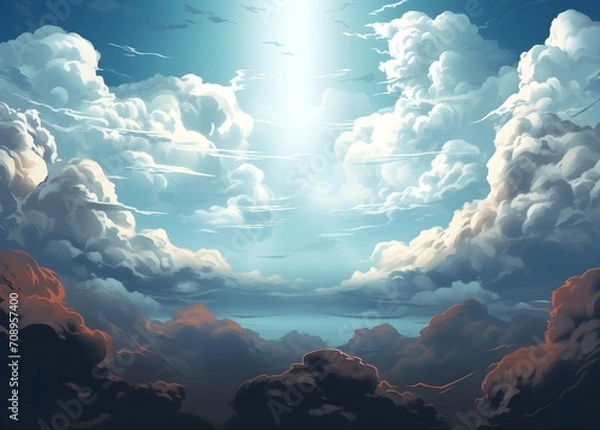 Obraz illustration of blue sky and clouds for background