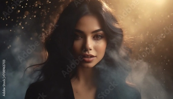 Fototapeta model with dark hair in studio session