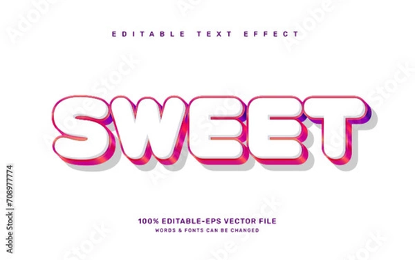 Fototapeta Sweet editable text effect template