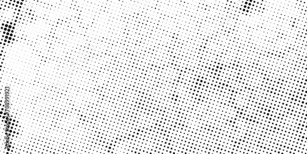 Fototapeta texture with dots, halftone dot pattern background vector, a set of four different abstract dots patterns,   a black and white drawing gradient dots effect, grunge effect with round circle