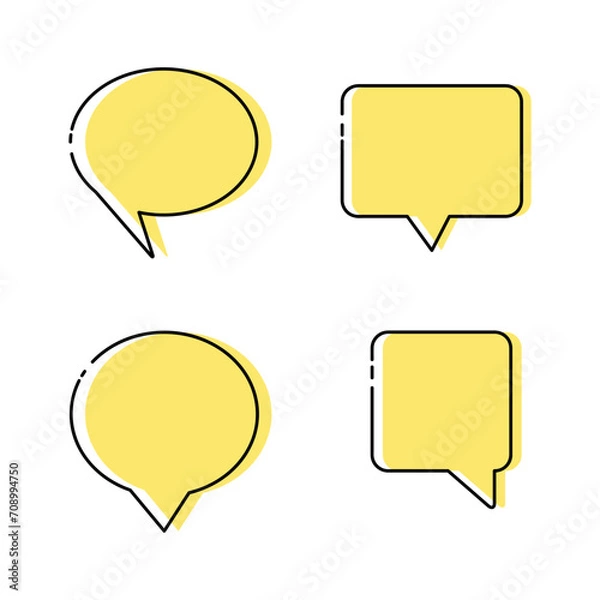 Fototapeta set of flat design speech bubbles