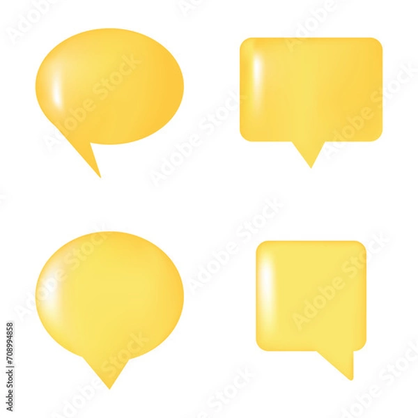 Fototapeta collection of 3d speech bubbles