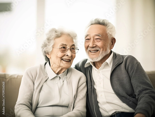 Obraz 笑顔のシニアカップル
