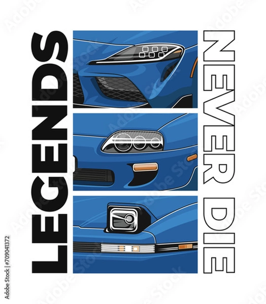 Fototapeta Blue Car Headlights