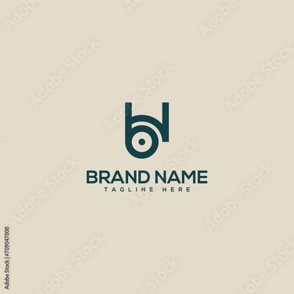 Fototapeta Professional unique letter BW WB monogram logo design template. Initials Business logo.
