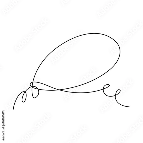 Fototapeta Continuous line speech bubble 