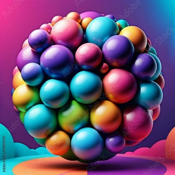 Obraz Vector gradient 3d abstract background, Generated AI