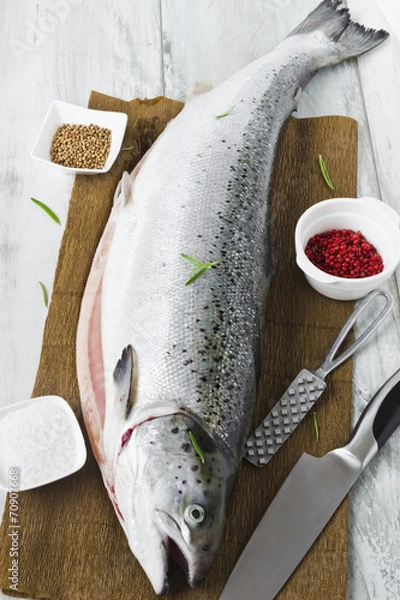 Obraz fresh salmon carcass