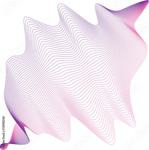 Fototapeta Pink and Purple Abstract Gradient Wave Distorted Shape