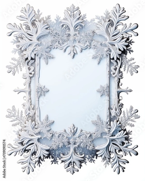 Fototapeta winter snow crystal frame