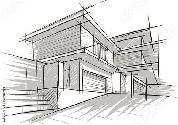 Obraz архитектурный рисунок здания