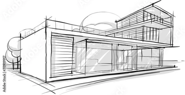 Obraz архитектурный рисунок здания